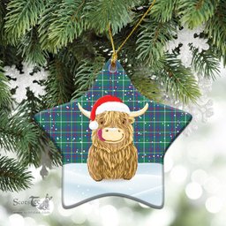 Scottish Inglis Ancient Tartan Christmas Ceramic Ornament - Highland Cows Style - Tartan Plaid Christmas Decor Scottish Plaid Tartan Plaid - ScotsTee - scotstee.com