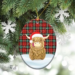 Scottish Kerr Ancient Tartan Christmas Ceramic Ornament - Highland Cows Style - Tartan Plaid Christmas Decor Scottish Plaid Tartan Plaid - ScotsTee - scotstee.com