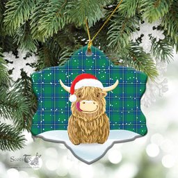 Scottish Irvine Ancient Tartan Christmas Ceramic Ornament - Highland Cows Style - Tartan Plaid Christmas Decor Scottish Plaid Tartan Plaid - ScotsTee - scotstee.com