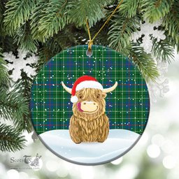 Scottish Duncan Ancient Tartan Christmas Ceramic Ornament - Highland Cows Style - Tartan Plaid Christmas Decor Scottish Plaid Tartan Plaid - ScotsTee - scotstee.com
