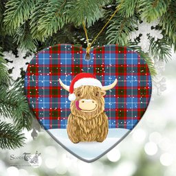 Scottish Dalmahoy Tartan Christmas Ceramic Ornament - Highland Cows Style - Tartan Plaid Christmas Decor Scottish Plaid Tartan Plaid - ScotsTee - scotstee.com