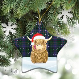 Scottish Cooper Tartan Christmas Ceramic Ornament - Highland Cows Style - Tartan Plaid Christmas Decor Scottish Plaid Tartan Plaid - ScotsTee - scotstee.com