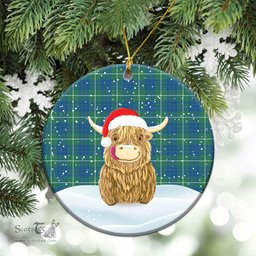 Scottish Hamilton Hunting Ancient Tartan Christmas Ceramic Ornament - Highland Cows Style - Tartan Plaid Christmas Decor Scottish Plaid Tartan Plaid - ScotsTee - scotstee.com