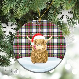 Scottish Dennistoun Tartan Christmas Ceramic Ornament - Highland Cows Style - Tartan Plaid Christmas Decor Scottish Plaid Tartan Plaid - ScotsTee - scotstee.com