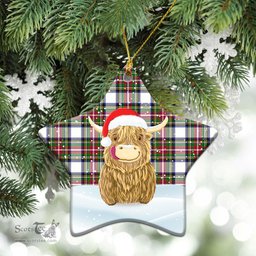 Scottish Dennistoun Tartan Christmas Ceramic Ornament - Highland Cows Style - Tartan Plaid Christmas Decor Scottish Plaid Tartan Plaid - ScotsTee - scotstee.com