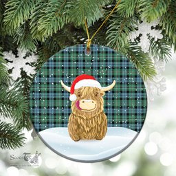 Scottish Melville Tartan Christmas Ceramic Ornament - Highland Cows Style - Tartan Plaid Christmas Decor Scottish Plaid Tartan Plaid - ScotsTee - scotstee.com