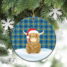 Scottish Laing Tartan Christmas Ceramic Ornament - Highland Cows Style - Tartan Plaid Christmas Decor Scottish Plaid Tartan Plaid - ScotsTee - scotstee.com