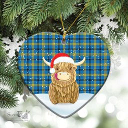 Scottish Laing Tartan Christmas Ceramic Ornament - Highland Cows Style - Tartan Plaid Christmas Decor Scottish Plaid Tartan Plaid - ScotsTee - scotstee.com