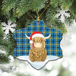 Scottish Laing Tartan Christmas Ceramic Ornament - Highland Cows Style - Tartan Plaid Christmas Decor Scottish Plaid Tartan Plaid - ScotsTee - scotstee.com