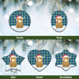 Scottish Laing Tartan Christmas Ceramic Ornament - Highland Cows Style - Tartan Plaid Christmas Decor Scottish Plaid Tartan Plaid - ScotsTee - scotstee.com