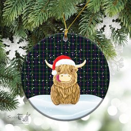 Scottish Purves Tartan Christmas Ceramic Ornament - Highland Cows Style - Tartan Plaid Christmas Decor Scottish Plaid Tartan Plaid - ScotsTee - scotstee.com