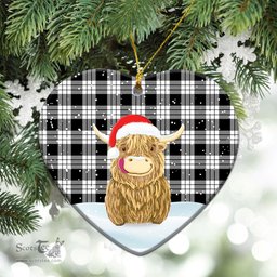 Scottish MacFarlane Black _ White Tartan Christmas Ceramic Ornament - Highland Cows Style - Tartan Plaid Christmas Decor Scottish Plaid Tartan Plaid - ScotsTee - scotstee.com