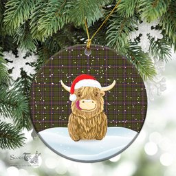 Scottish McVicker Tartan Christmas Ceramic Ornament - Highland Cows Style - Tartan Plaid Christmas Decor Scottish Plaid Tartan Plaid - ScotsTee - scotstee.com
