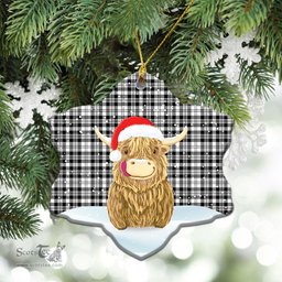Scottish Scott Black & White Modern Tartan Christmas Ceramic Ornament - Highland Cows Style - Tartan Plaid Christmas Decor Scottish Plaid Tartan Plaid - ScotsTee - scotstee.com