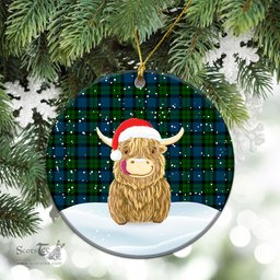 Scottish MacKay Modern Tartan Christmas Ceramic Ornament - Highland Cows Style - Tartan Plaid Christmas Decor Scottish Plaid Tartan Plaid - ScotsTee - scotstee.com