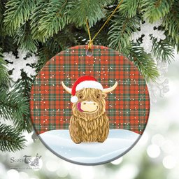 Scottish Scott Ancient Tartan Christmas Ceramic Ornament - Highland Cows Style - Tartan Plaid Christmas Decor Scottish Plaid Tartan Plaid - ScotsTee - scotstee.com