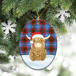 Scottish Pennycook Tartan Christmas Ceramic Ornament - Highland Cows Style - Tartan Plaid Christmas Decor Scottish Plaid Tartan Plaid - ScotsTee - scotstee.com