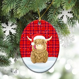 Scottish Rose Modern Tartan Christmas Ceramic Ornament - Highland Cows Style - Tartan Plaid Christmas Decor Scottish Plaid Tartan Plaid - ScotsTee - scotstee.com