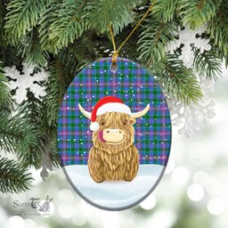 Scottish Pitcairn Hunting Tartan Christmas Ceramic Ornament - Highland Cows Style - Tartan Plaid Christmas Decor Scottish Plaid Tartan Plaid - ScotsTee - scotstee.com
