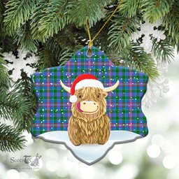 Scottish Pitcairn Hunting Tartan Christmas Ceramic Ornament - Highland Cows Style - Tartan Plaid Christmas Decor Scottish Plaid Tartan Plaid - ScotsTee - scotstee.com