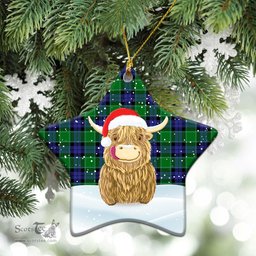 Scottish Monteith Tartan Christmas Ceramic Ornament - Highland Cows Style - Tartan Plaid Christmas Decor Scottish Plaid Tartan Plaid - ScotsTee - scotstee.com