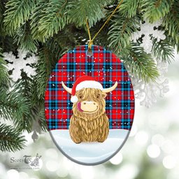 Scottish MacTavish Modern Tartan Christmas Ceramic Ornament - Highland Cows Style - Tartan Plaid Christmas Decor Scottish Plaid Tartan Plaid - ScotsTee - scotstee.com