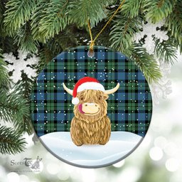 Scottish MacKay Ancient Tartan Christmas Ceramic Ornament - Highland Cows Style - Tartan Plaid Christmas Decor Scottish Plaid Tartan Plaid - ScotsTee - scotstee.com