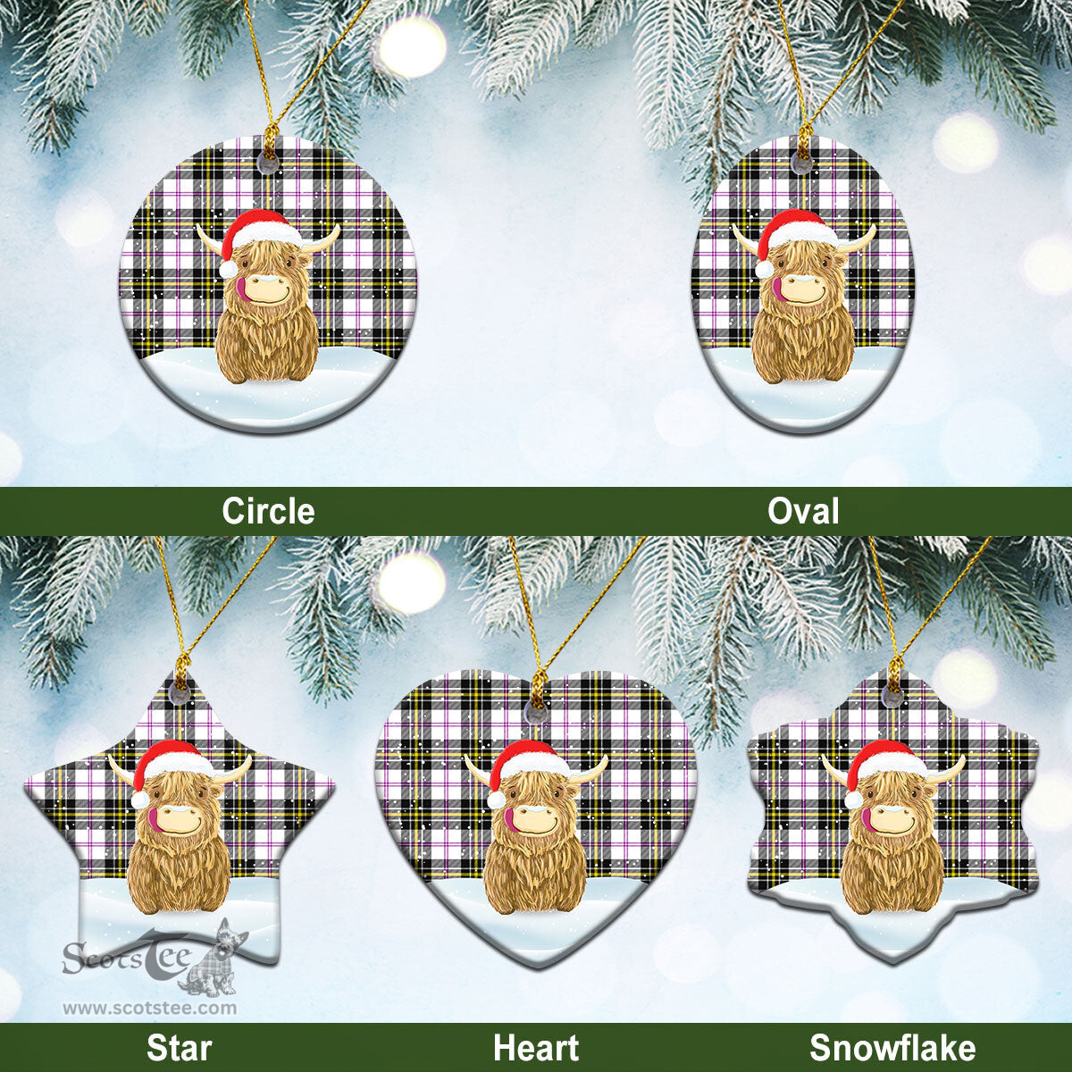 Scottish MacPherson Dress Modern Tartan Christmas Ceramic Ornament - Highland Cows Style - Tartan Plaid Christmas Decor Scottish Plaid Tartan Plaid - ScotsTee - scotstee.com