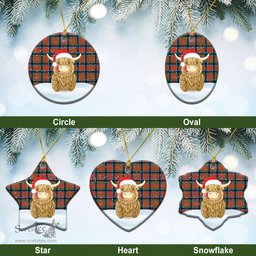 Scottish MacNaughton Ancient Tartan Christmas Ceramic Ornament - Highland Cows Style - Tartan Plaid Christmas Decor Scottish Plaid Tartan Plaid - ScotsTee - scotstee.com