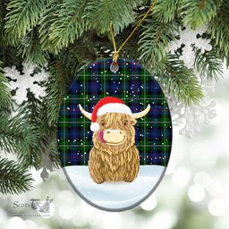Scottish Kirkpatrick Tartan Christmas Ceramic Ornament - Highland Cows Style - Tartan Plaid Christmas Decor Scottish Plaid Tartan Plaid - ScotsTee - scotstee.com