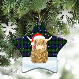 Scottish Kirkpatrick Tartan Christmas Ceramic Ornament - Highland Cows Style - Tartan Plaid Christmas Decor Scottish Plaid Tartan Plaid - ScotsTee - scotstee.com