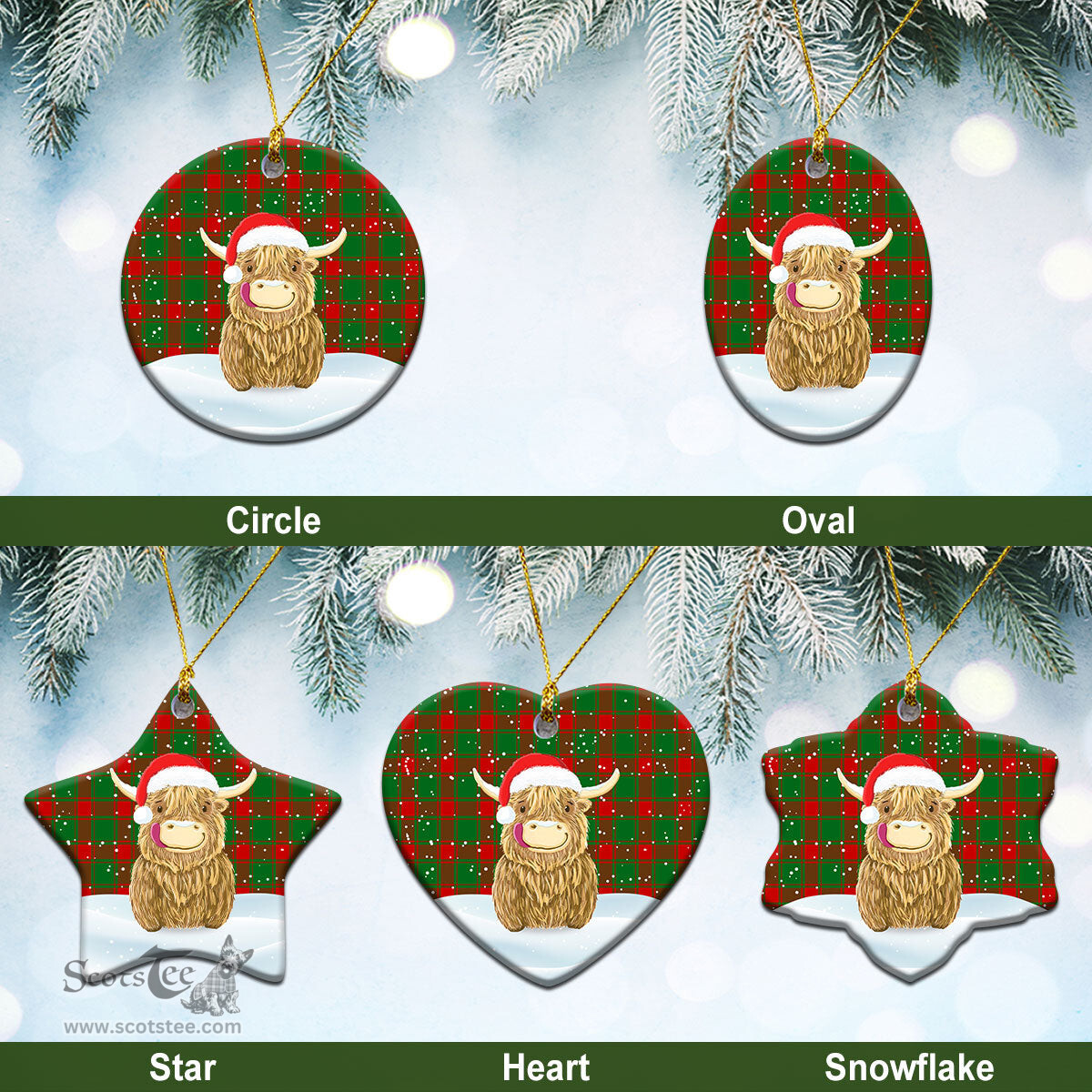 Scottish Middleton Modern Tartan Christmas Ceramic Ornament - Highland Cows Style - Tartan Plaid Christmas Decor Scottish Plaid Tartan Plaid - ScotsTee - scotstee.com