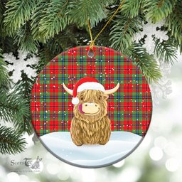 Scottish McLean of Duart Modern Tartan Christmas Ceramic Ornament - Highland Cows Style - Tartan Plaid Christmas Decor Scottish Plaid Tartan Plaid - ScotsTee - scotstee.com
