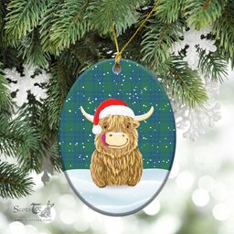 Scottish Montgomery Ancient Tartan Christmas Ceramic Ornament - Highland Cows Style - Tartan Plaid Christmas Decor Scottish Plaid Tartan Plaid - ScotsTee - scotstee.com