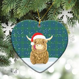 Scottish Montgomery Ancient Tartan Christmas Ceramic Ornament - Highland Cows Style - Tartan Plaid Christmas Decor Scottish Plaid Tartan Plaid - ScotsTee - scotstee.com