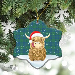 Scottish Montgomery Ancient Tartan Christmas Ceramic Ornament - Highland Cows Style - Tartan Plaid Christmas Decor Scottish Plaid Tartan Plaid - ScotsTee - scotstee.com