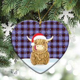 Scottish Rutherford Tartan Christmas Ceramic Ornament - Highland Cows Style - Tartan Plaid Christmas Decor Scottish Plaid Tartan Plaid - ScotsTee - scotstee.com