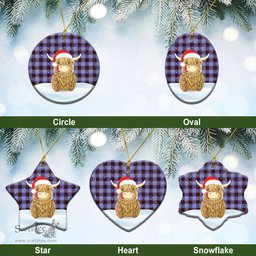 Scottish Rutherford Tartan Christmas Ceramic Ornament - Highland Cows Style - Tartan Plaid Christmas Decor Scottish Plaid Tartan Plaid - ScotsTee - scotstee.com
