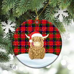 Scottish MacNaughton Modern Tartan Christmas Ceramic Ornament - Highland Cows Style - Tartan Plaid Christmas Decor Scottish Plaid Tartan Plaid - ScotsTee - scotstee.com