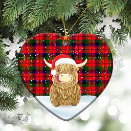 Scottish MacNaughton Modern Tartan Christmas Ceramic Ornament - Highland Cows Style - Tartan Plaid Christmas Decor Scottish Plaid Tartan Plaid - ScotsTee - scotstee.com