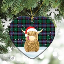 Scottish Mitchell Modern Tartan Christmas Ceramic Ornament - Highland Cows Style - Tartan Plaid Christmas Decor Scottish Plaid Tartan Plaid - ScotsTee - scotstee.com