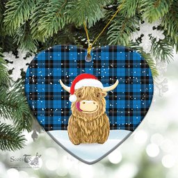 Scottish Ramsay Blue Ancient Tartan Christmas Ceramic Ornament - Highland Cows Style - Tartan Plaid Christmas Decor Scottish Plaid Tartan Plaid - ScotsTee - scotstee.com