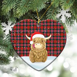 Scottish MacDuff Modern Tartan Christmas Ceramic Ornament - Highland Cows Style - Tartan Plaid Christmas Decor Scottish Plaid Tartan Plaid - ScotsTee - scotstee.com