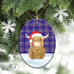 Scottish Ochterlony Tartan Christmas Ceramic Ornament - Highland Cows Style - Tartan Plaid Christmas Decor Scottish Plaid Tartan Plaid - ScotsTee - scotstee.com