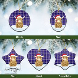 Scottish Ochterlony Tartan Christmas Ceramic Ornament - Highland Cows Style - Tartan Plaid Christmas Decor Scottish Plaid Tartan Plaid - ScotsTee - scotstee.com