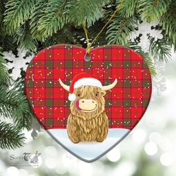 Scottish Ross Modern Tartan Christmas Ceramic Ornament - Highland Cows Style - Tartan Plaid Christmas Decor Scottish Plaid Tartan Plaid - ScotsTee - scotstee.com