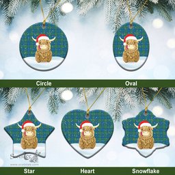 Scottish Lockhart Tartan Christmas Ceramic Ornament - Highland Cows Style - Tartan Plaid Christmas Decor Scottish Plaid Tartan Plaid - ScotsTee - scotstee.com