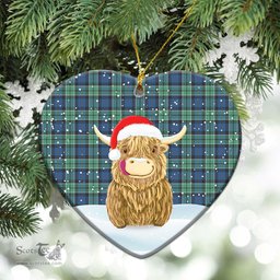 Scottish Leslie Hunting Ancient Tartan Christmas Ceramic Ornament - Highland Cows Style - Tartan Plaid Christmas Decor Scottish Plaid Tartan Plaid - ScotsTee - scotstee.com