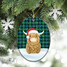 Scottish MacKenzie Ancient Tartan Christmas Ceramic Ornament - Highland Cows Style - Tartan Plaid Christmas Decor Scottish Plaid Tartan Plaid - ScotsTee - scotstee.com