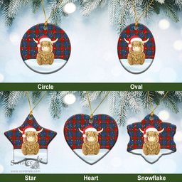 Scottish Mar Tartan Christmas Ceramic Ornament - Highland Cows Style - Tartan Plaid Christmas Decor Scottish Plaid Tartan Plaid - ScotsTee - scotstee.com